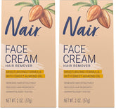 Nair Hair Remover Moisturizing Face Cream, with Sweet Almond Oil, 2OZ (Pack of 2)