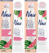 NAIR Prep & Smooth Face Exfoliating Depilatory Cream for Women - Effective Hair Removal for Smooth Skin with Hyaluronic Acid,1.76 oz,(Pack of 2)