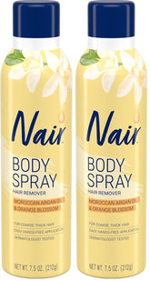 Nair Hair Remover Body Spray, Arm, Leg and Bikini Hair Removal Spray, 7.5 Oz Can (Pack of 2)