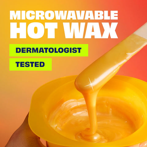 Nair Lux Wax, Microwaveable Hot Waxing Kit for Women, Stripless Hair Removal for Legs, Underarms, Bikini at Home, Proven Effective on Short Hair, 1 Count, 7.05 Oz (Pack of 2)