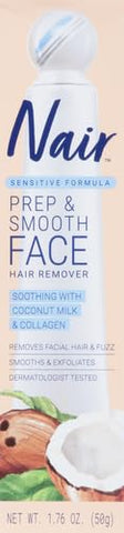 NAIR Exfoliating Facial Hair Removal Cream for Women - Smooth Skin Solution with Collagen for Sensitive Skincare, (Pack of 2)