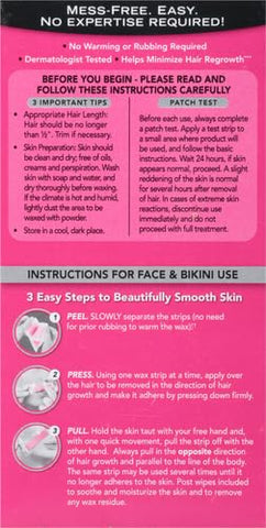Nair Hair Remover Wax Ready Strips,Face and Bikini Hair Removal Wax Strips,Orchid and Cherry Blossom Extracts,Dermatologist Tested,Plus 4 Non-Flushable Post Wipes,40 Count (Pack of 12)