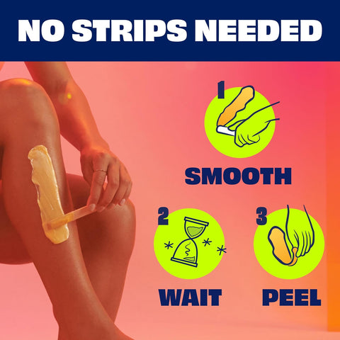 Nair Lux Wax, Microwaveable Hot Waxing Kit for Women, Stripless Hair Removal for Legs, Underarms, Bikini at Home, Proven Effective on Short Hair, 1 Count, 7.05 Oz (Pack of 2)