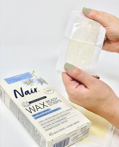 Nair Hair Remover Wax Ready Strips for Legs & Body, No Mess Waxing Kit for Hair Removal, 3-pack Wax Strips, 40ct Each Wax Kit