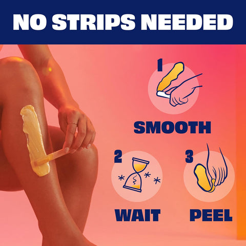 Nair Lux Wax, Microwaveable Hot Waxing Kit for Women, Stripless Hair Removal for Legs, Underarms, Bikini at Home, Proven Effective on Short Hair, 1 Count, 7.05 Oz